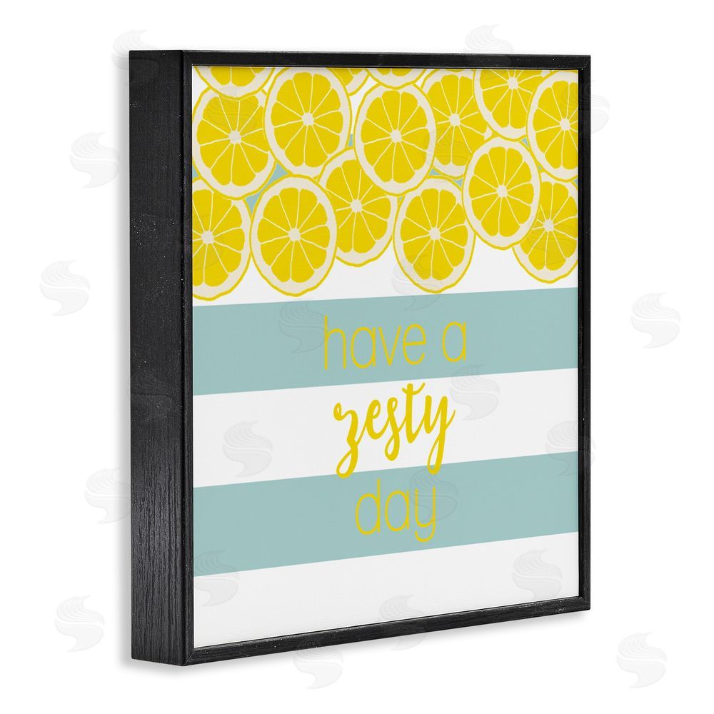 Sundance Graphics Zesty Citrus with Stripes Black Framed Giclee Wall Art Print