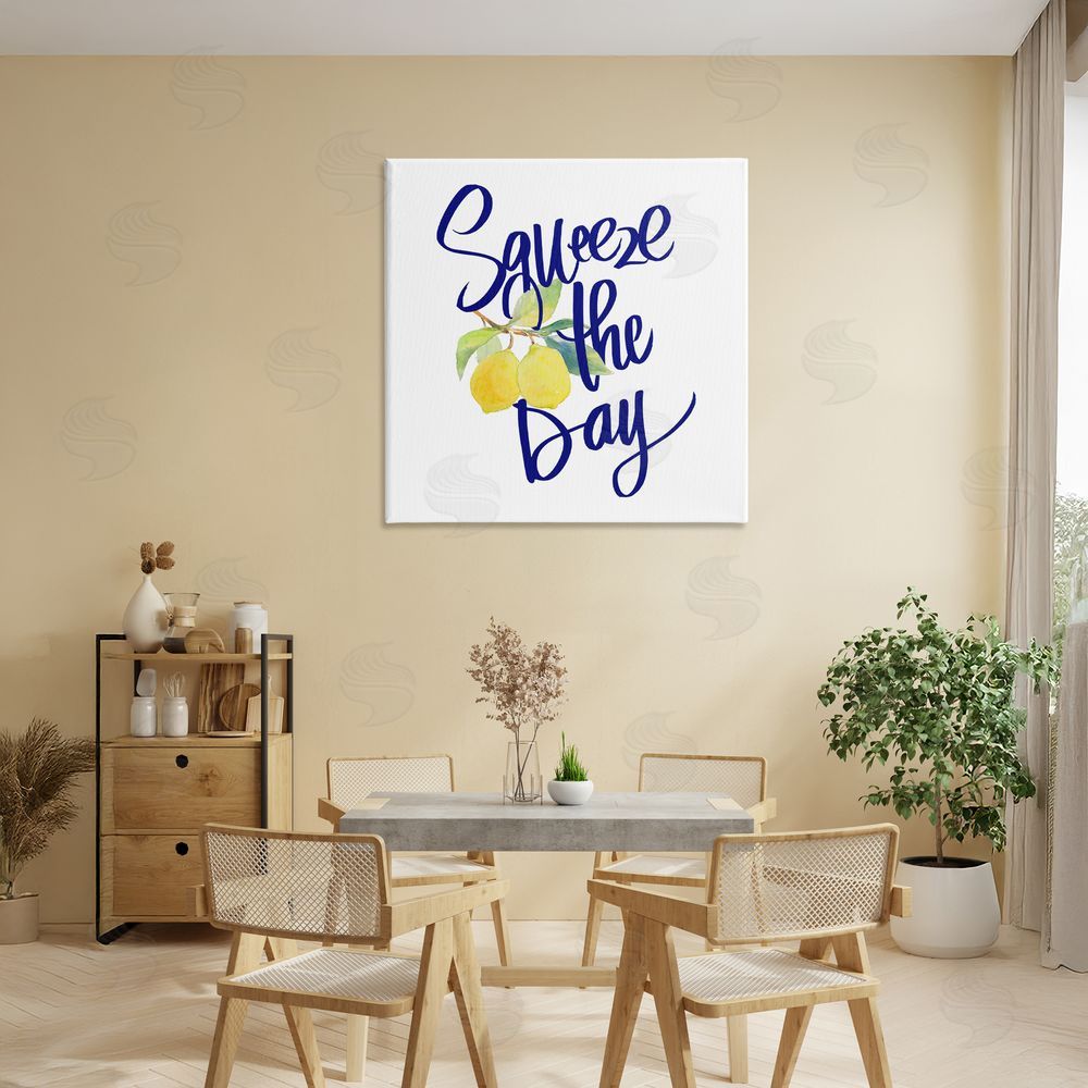 Sundance Graphics Cursive Squeeze The Day Canvas Wall Art Print in Room