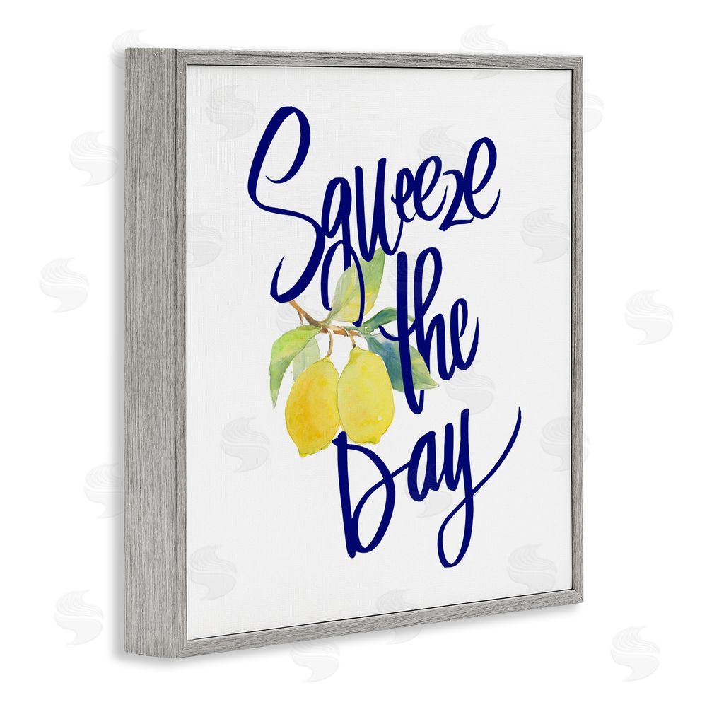 Sundance Graphics Cursive Squeeze The Day Gray Framed Giclee Wall Art Print