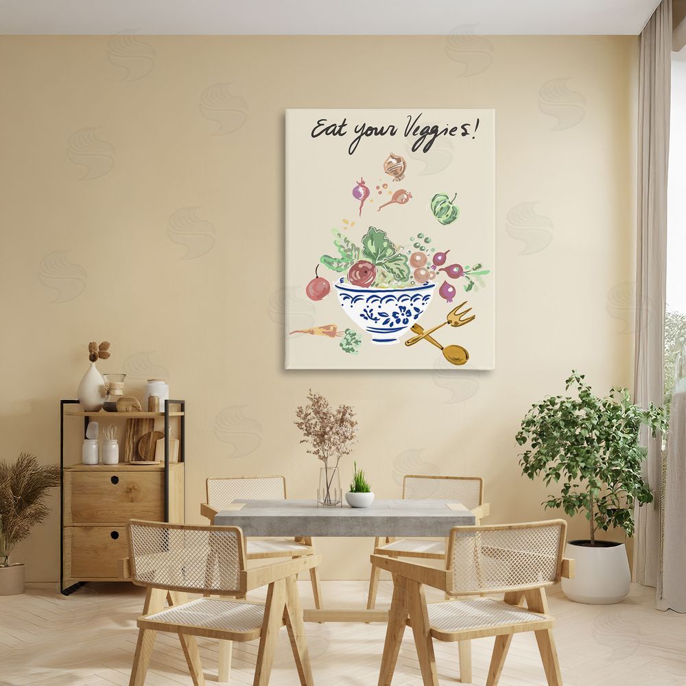 Sundance Graphics Eat Your Veggies Bowl Canvas Wall Art Print in Room