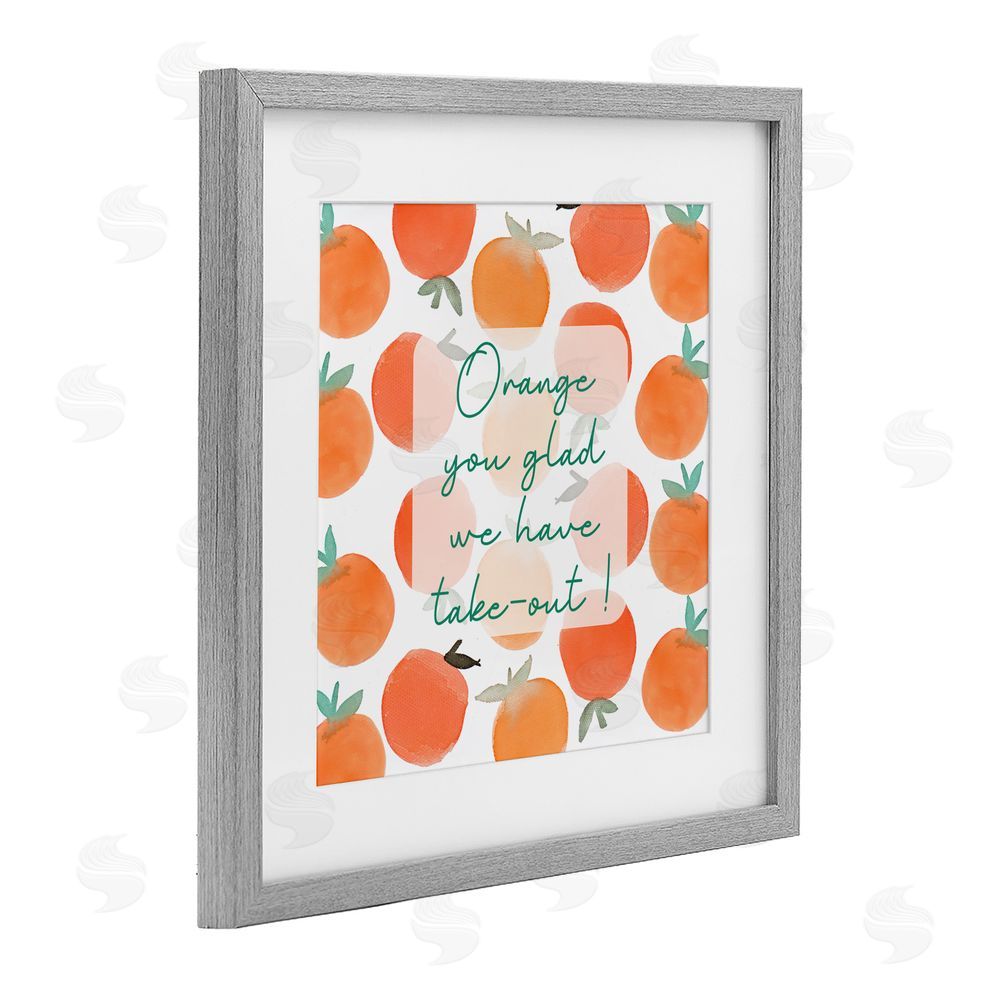 Sundance Graphics Orange You Glad Gray Framed Print Under Glass Wall Art