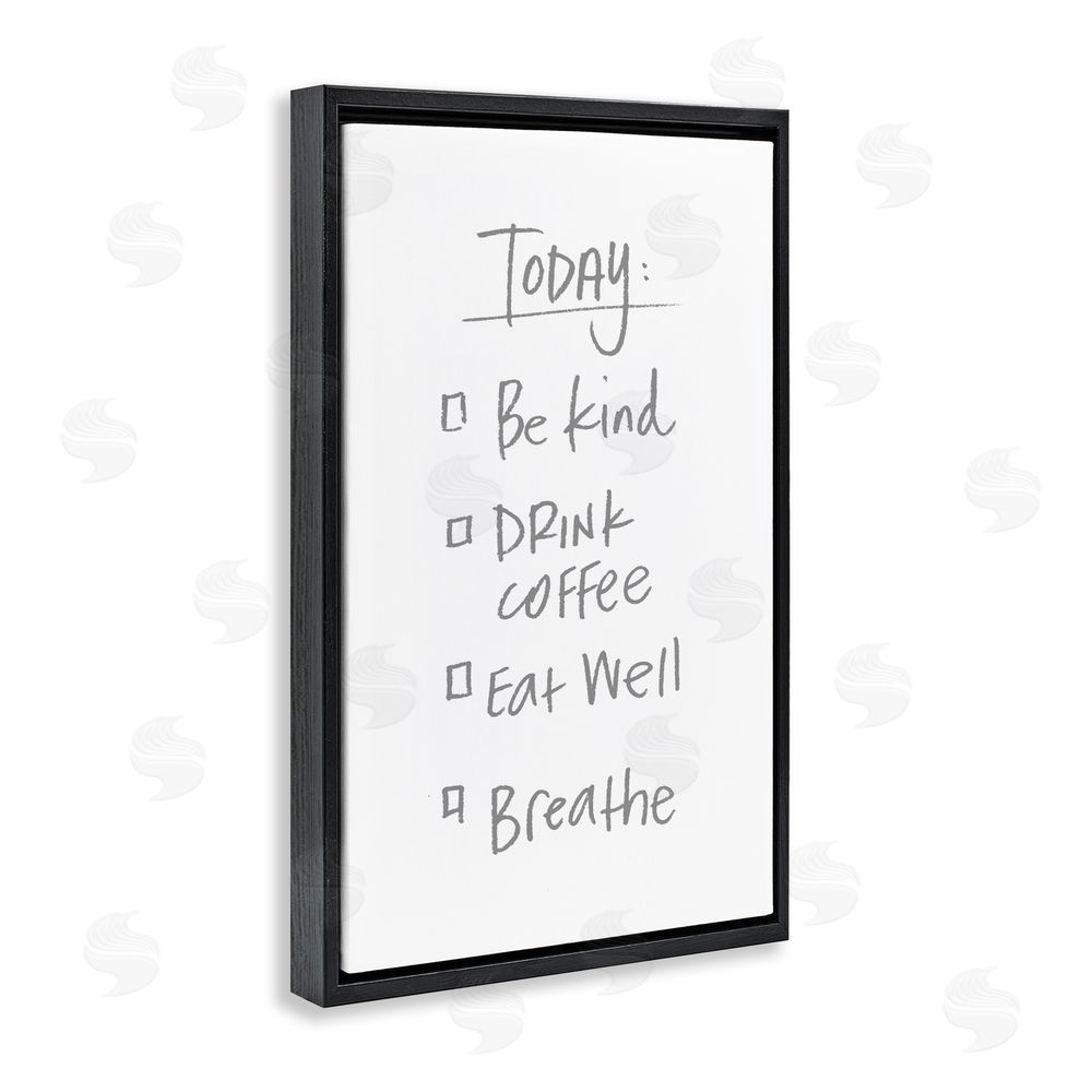 Sundance Graphics Simple Today's Checklist Black Floating Frame Canvas Wall Art Print