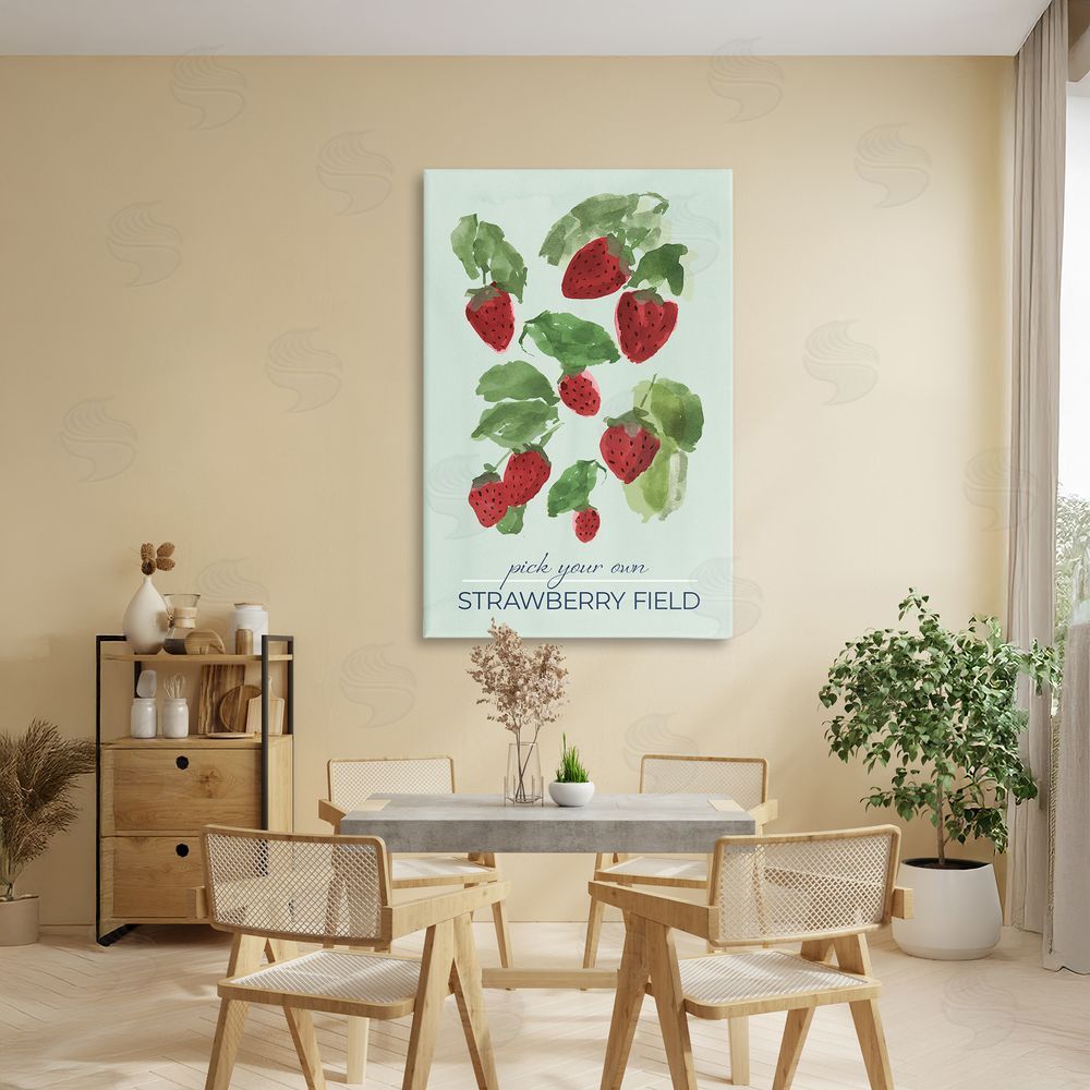 Sundance Graphics Strawberry Field Pick Your Own Canvas Wall Art Print in Room