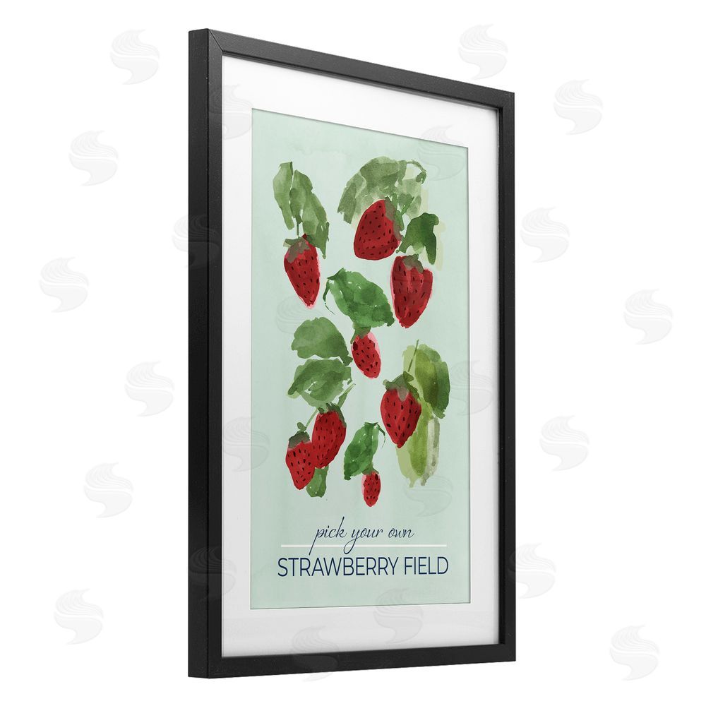 Sundance Graphics Strawberry Field Pick Your Own Black Framed Print Under Glass Wall Art