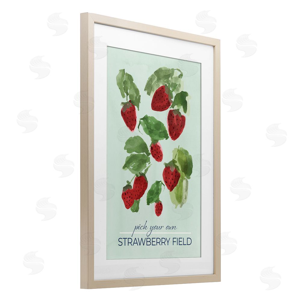 Sundance Graphics Strawberry Field Pick Your Own Birch Framed Print Under Glass Wall Art