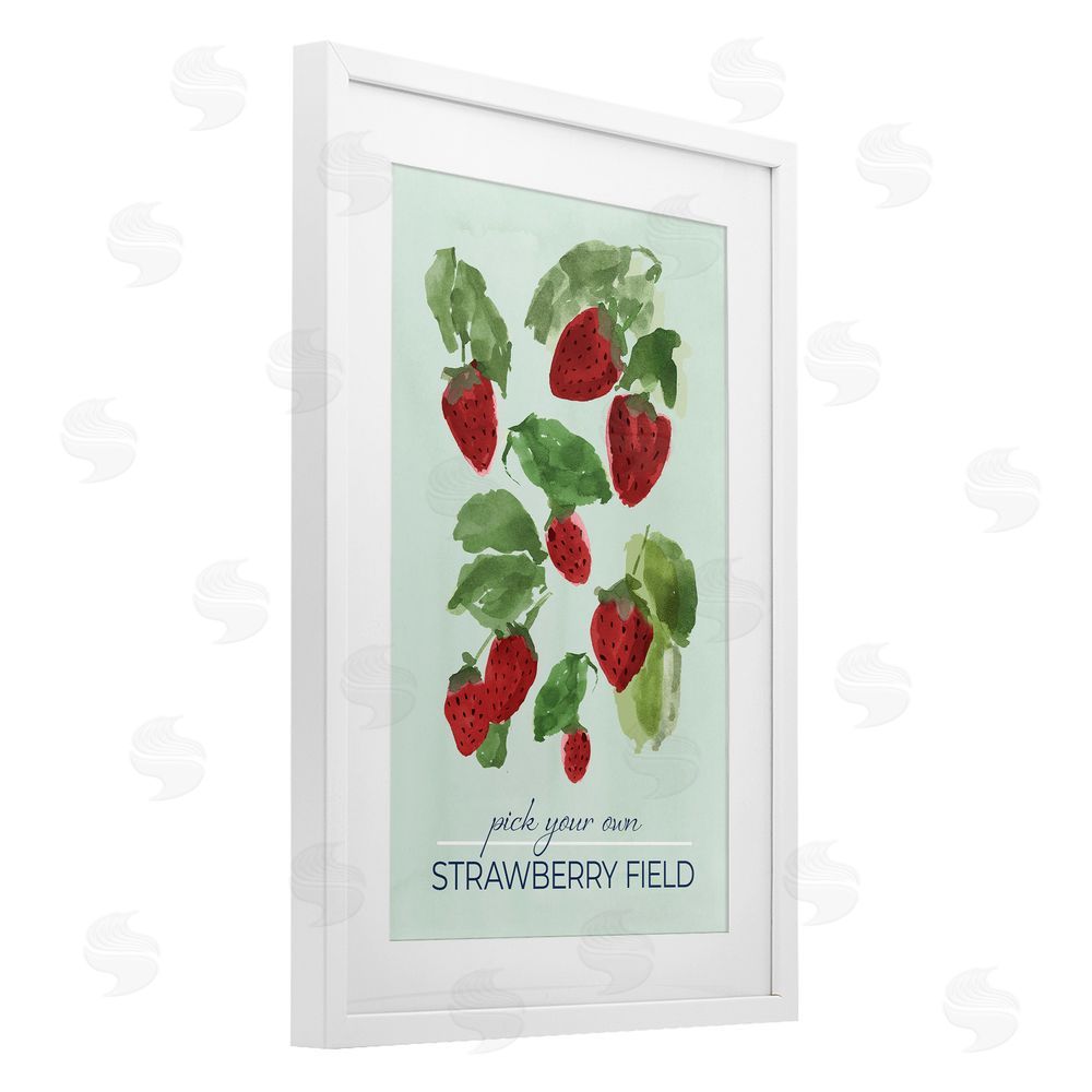 Sundance Graphics Strawberry Field Pick Your Own White Framed Print Under Glass Wall Art