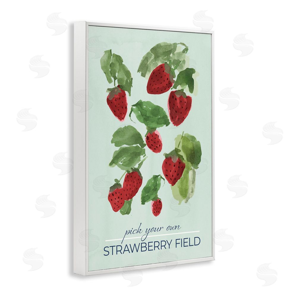 Sundance Graphics Strawberry Field Pick Your Own White Framed Giclee Wall Art Print