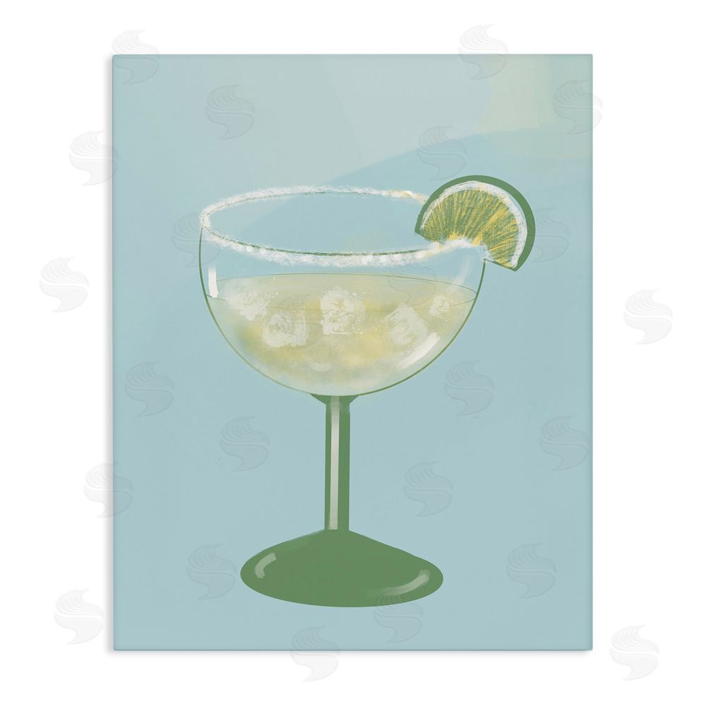 Sundance Graphics Margarita Glass over Blue Canvas Wall Art Print