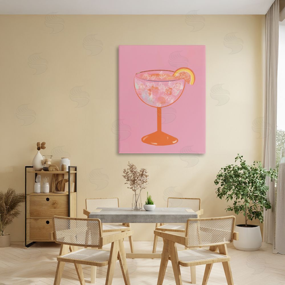 Sundance Graphics Paloma Glass over Pink Canvas Wall Art Print in Room