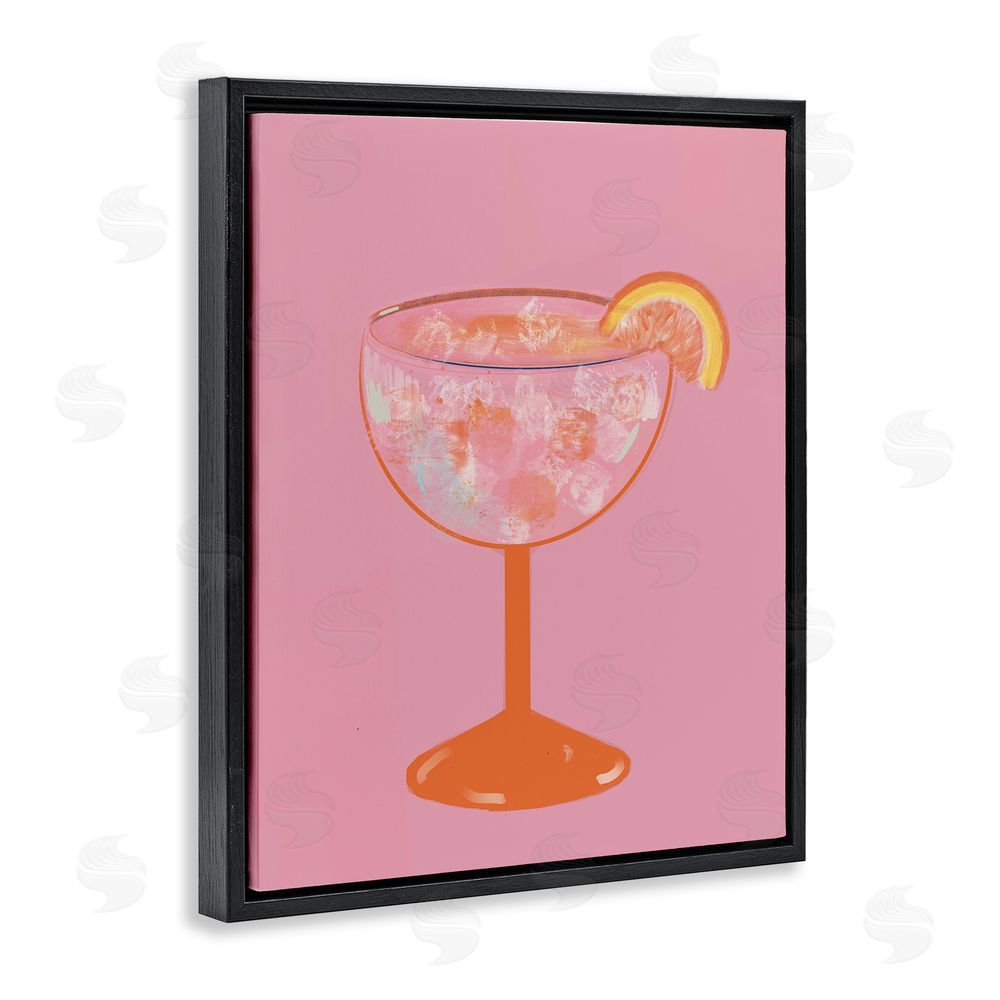 Sundance Graphics Paloma Glass over Pink Black Floating Frame Canvas Wall Art Print