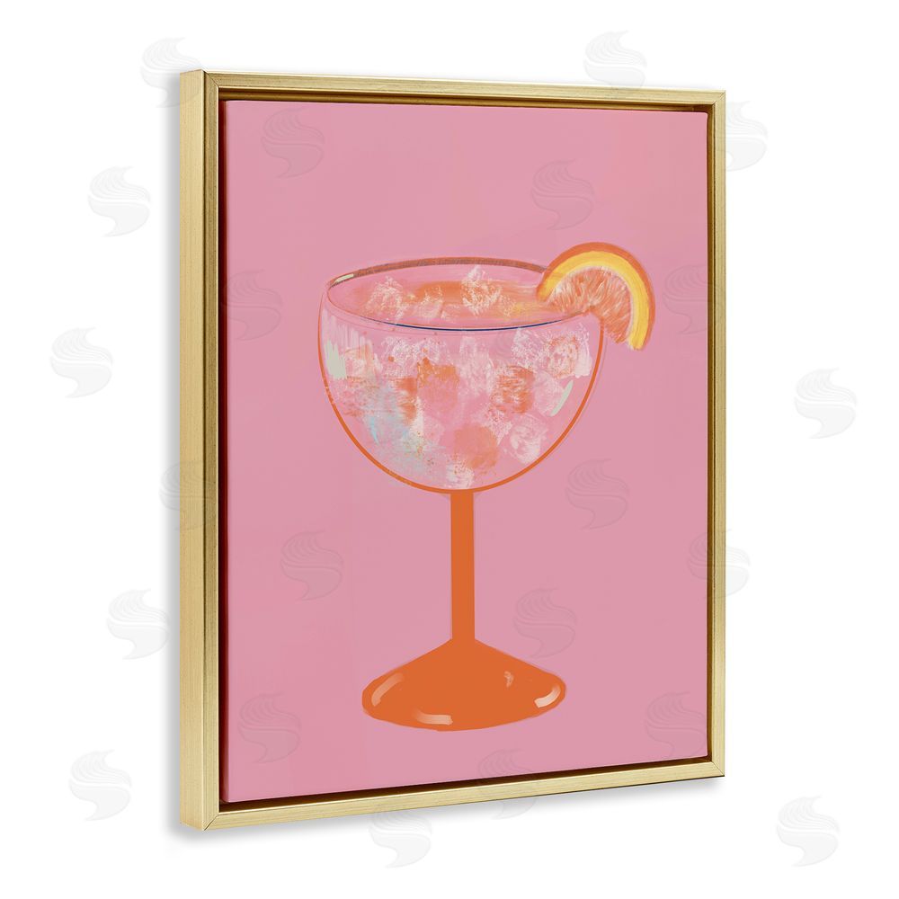 Sundance Graphics Paloma Glass over Pink Gold Floating Frame Canvas Wall Art Print