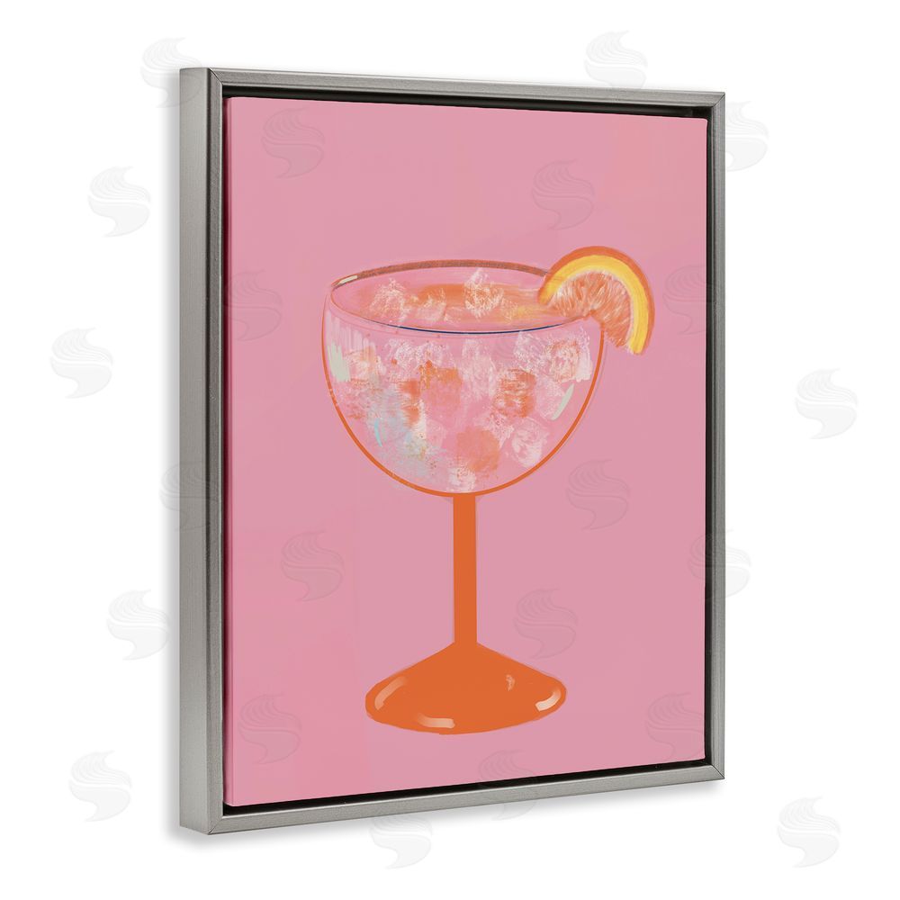 Sundance Graphics Paloma Glass over Pink Gray Floating Frame Canvas Wall Art Print