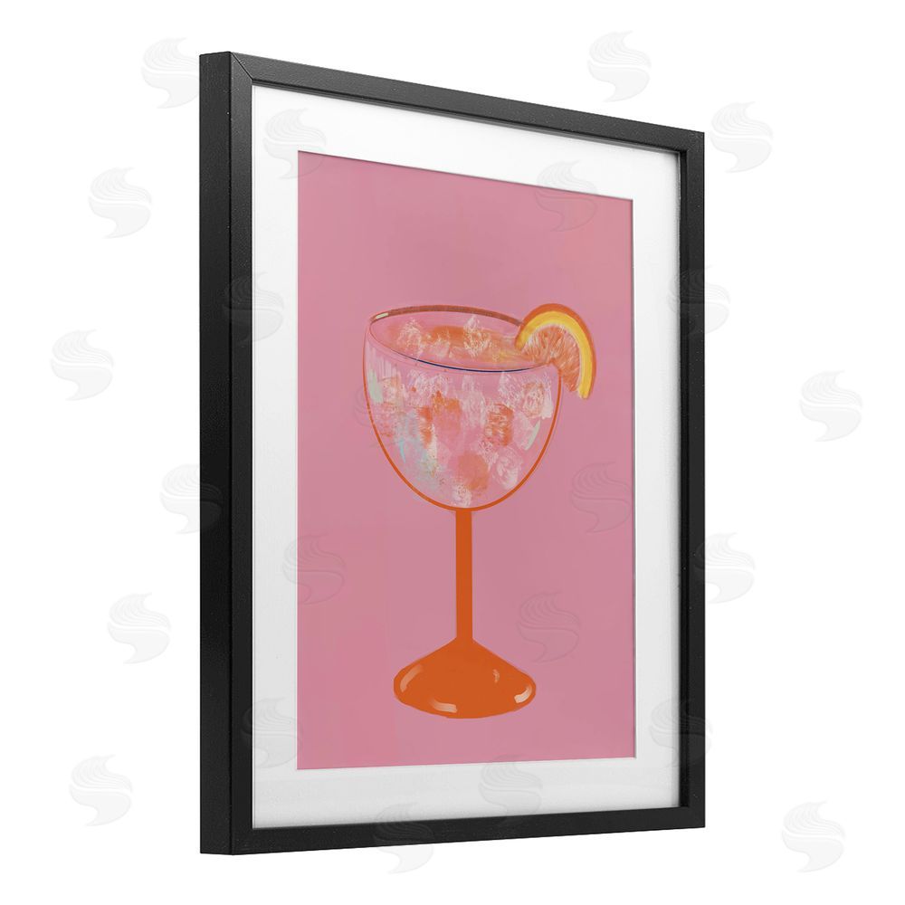 Sundance Graphics Paloma Glass over Pink Black Framed Print Under Glass Wall Art