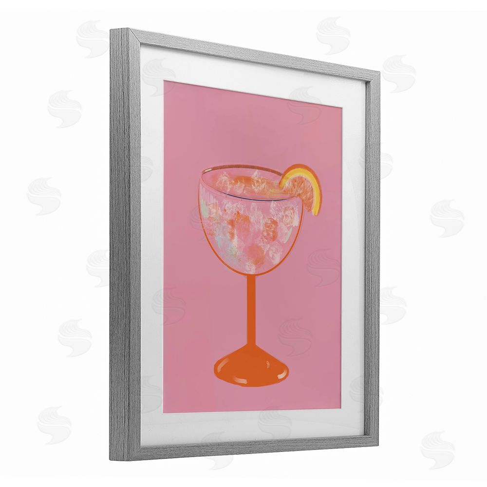 Sundance Graphics Paloma Glass over Pink Gray Framed Print Under Glass Wall Art
