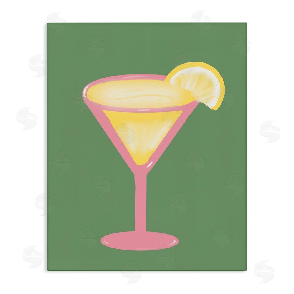 Sundance Graphics Lemon Drop Glass over Green Canvas Wall Art Print