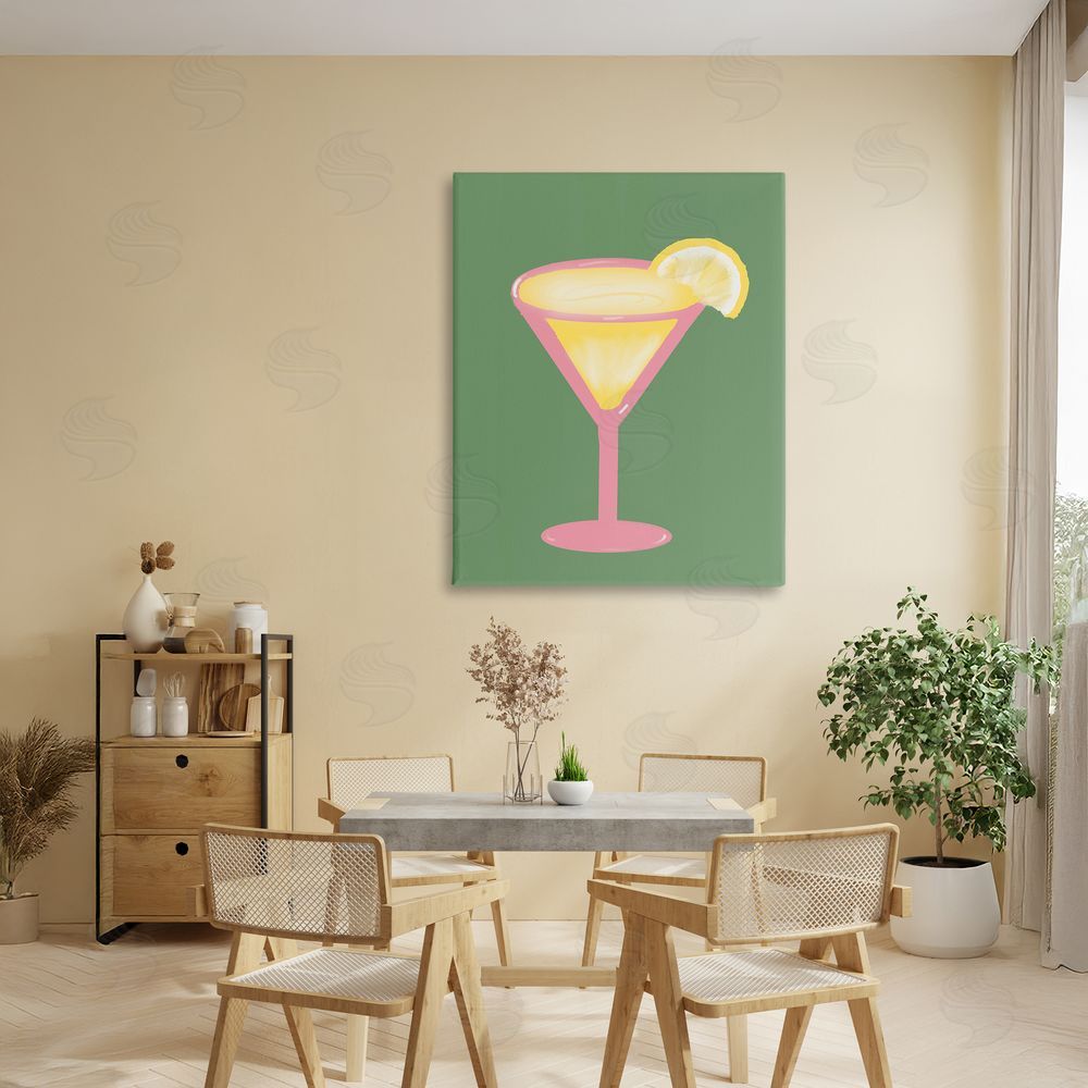 Sundance Graphics Lemon Drop Glass over Green Canvas Wall Art Print in Room