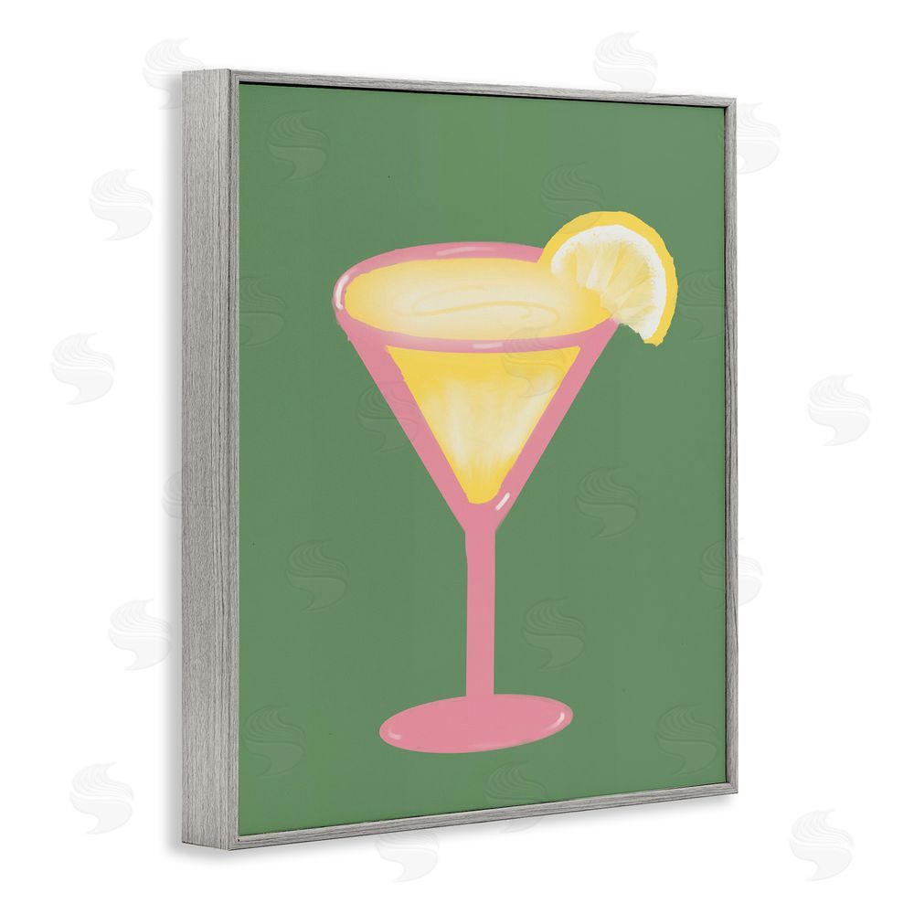 Sundance Graphics Lemon Drop Glass over Green Gray Framed Giclee Wall Art Print