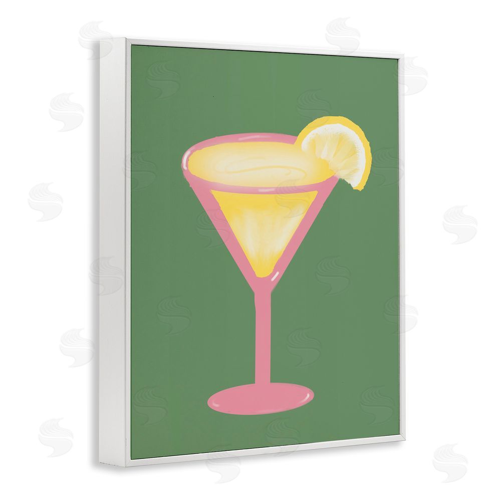 Sundance Graphics Lemon Drop Glass over Green White Framed Giclee Wall Art Print