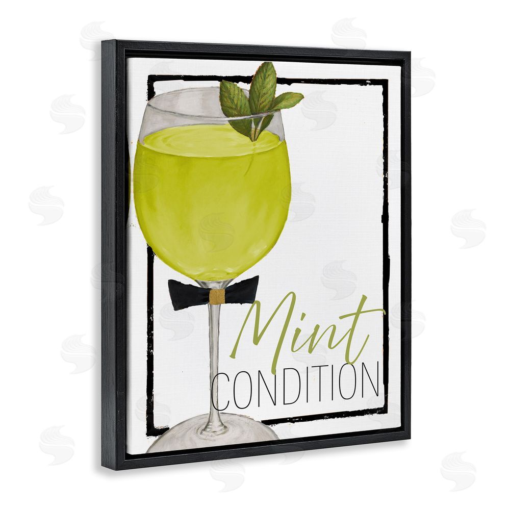 Sundance Graphics Mint Condition Cocktail Black Floating Frame Canvas Wall Art Print