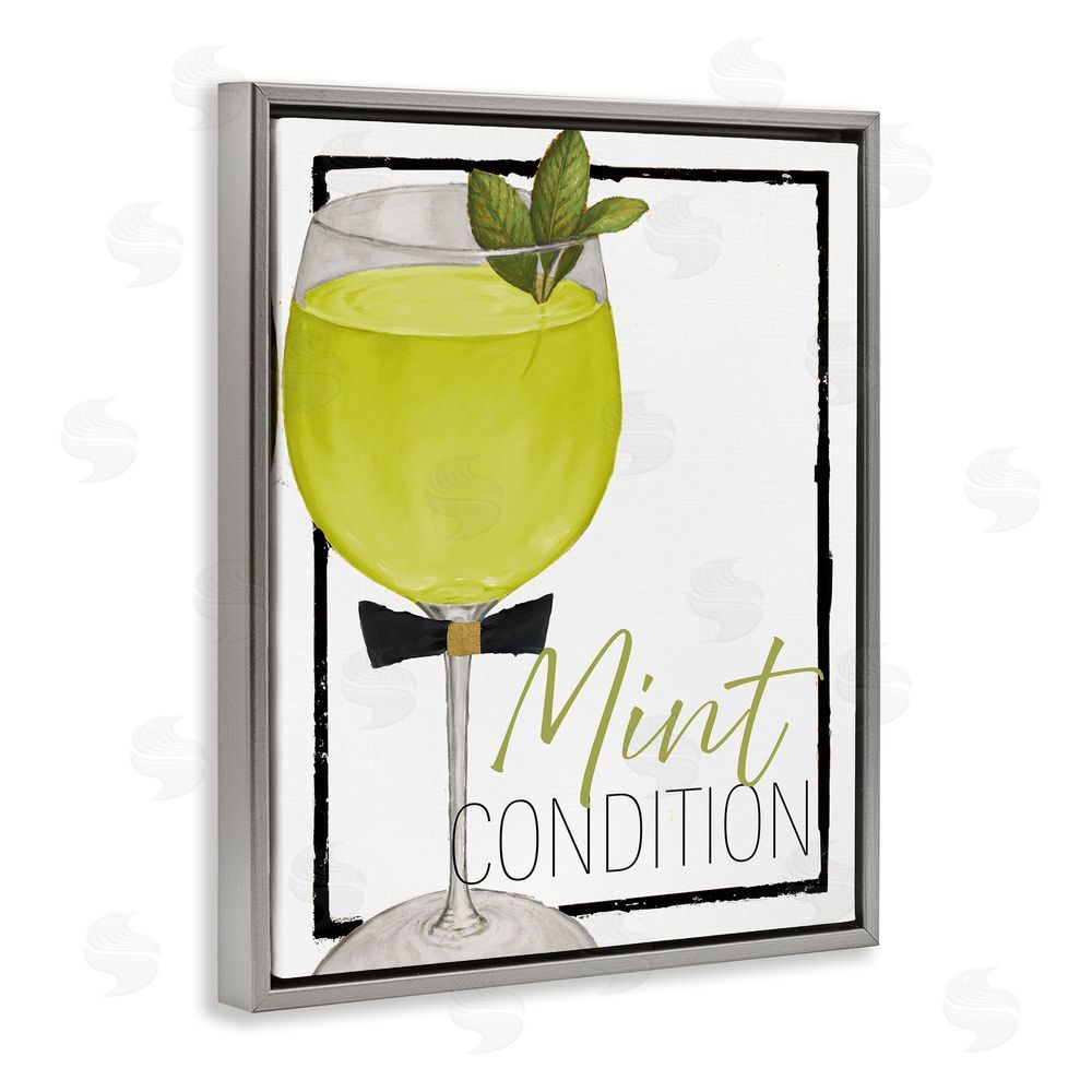 Sundance Graphics Mint Condition Cocktail Gray Floating Frame Canvas Wall Art Print