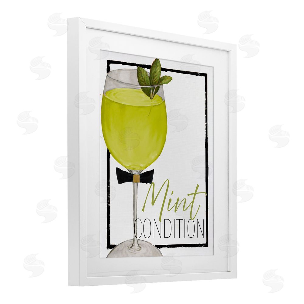 Sundance Graphics Mint Condition Cocktail White Framed Print Under Glass Wall Art