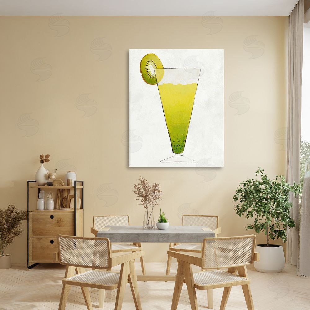 Sundance Graphics Summer Cocktail Kiwi Slice Canvas Wall Art Print in Room