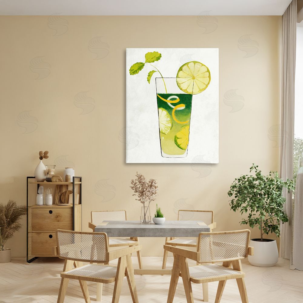 Sundance Graphics Summer Cocktail Lime Mint Canvas Wall Art Print in Room