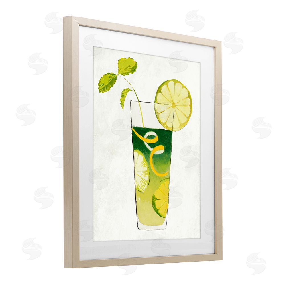 Sundance Graphics Summer Cocktail Lime Mint Birch Framed Print Under Glass Wall Art