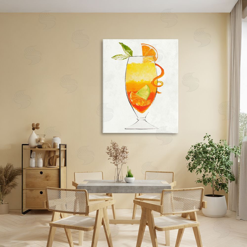 Sundance Graphics Summer Cocktail Orange Fruit Canvas Wall Art Print in Room