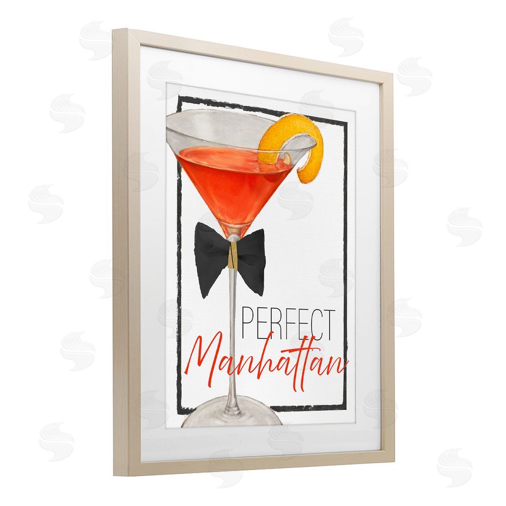 Sundance Graphics Perfect Manhattan Cocktail Birch Framed Print Under Glass Wall Art