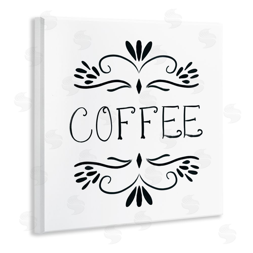 Sundance Graphics Coffee with Floral Emblems Wall Plaque Printed Art