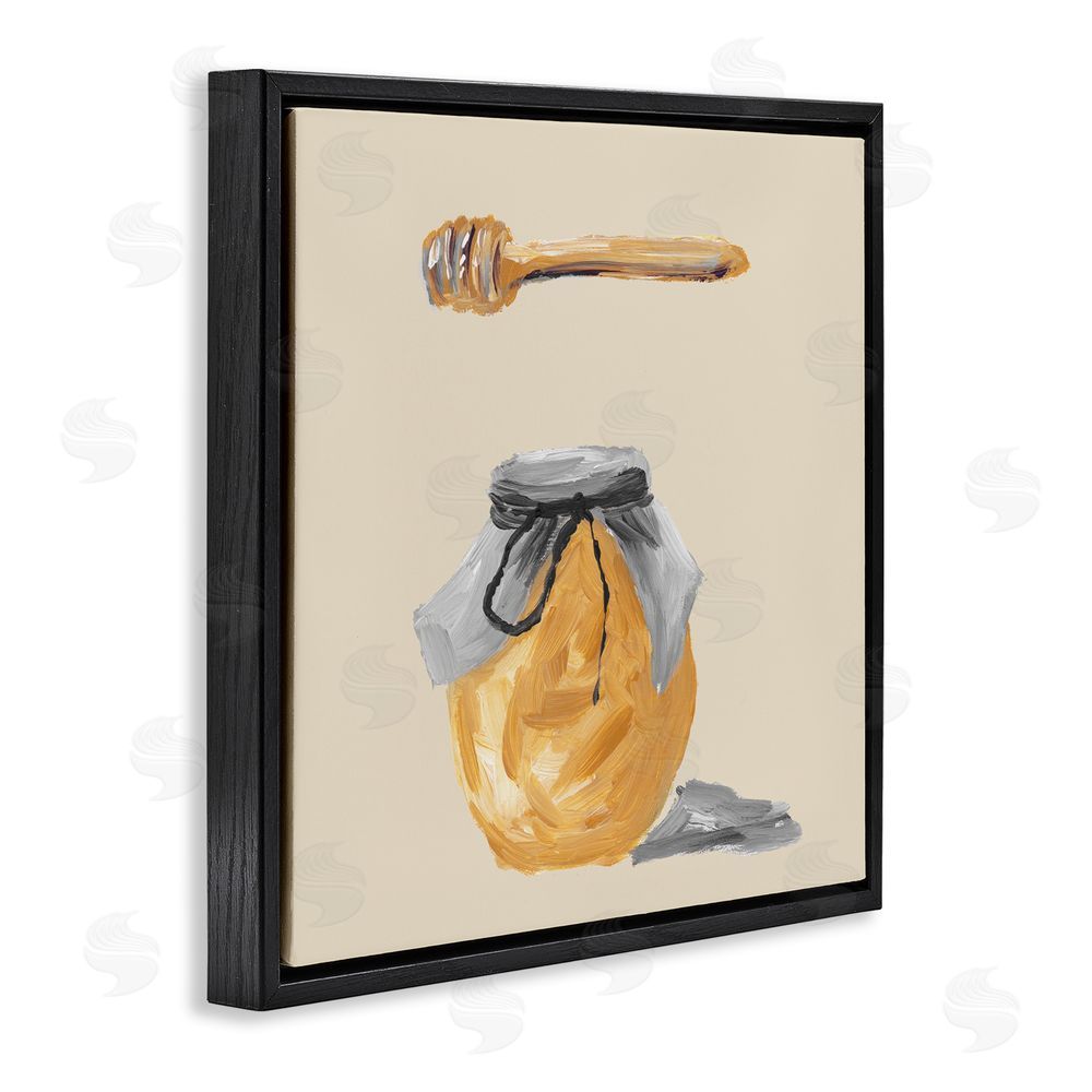 Sundance Graphics Honey Jar over Tan Black Floating Frame Canvas Wall Art Print