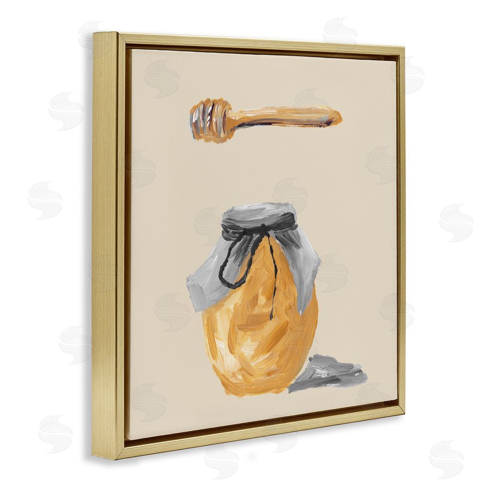 Sundance Graphics Honey Jar over Tan Gold Floating Frame Canvas Wall Art Print