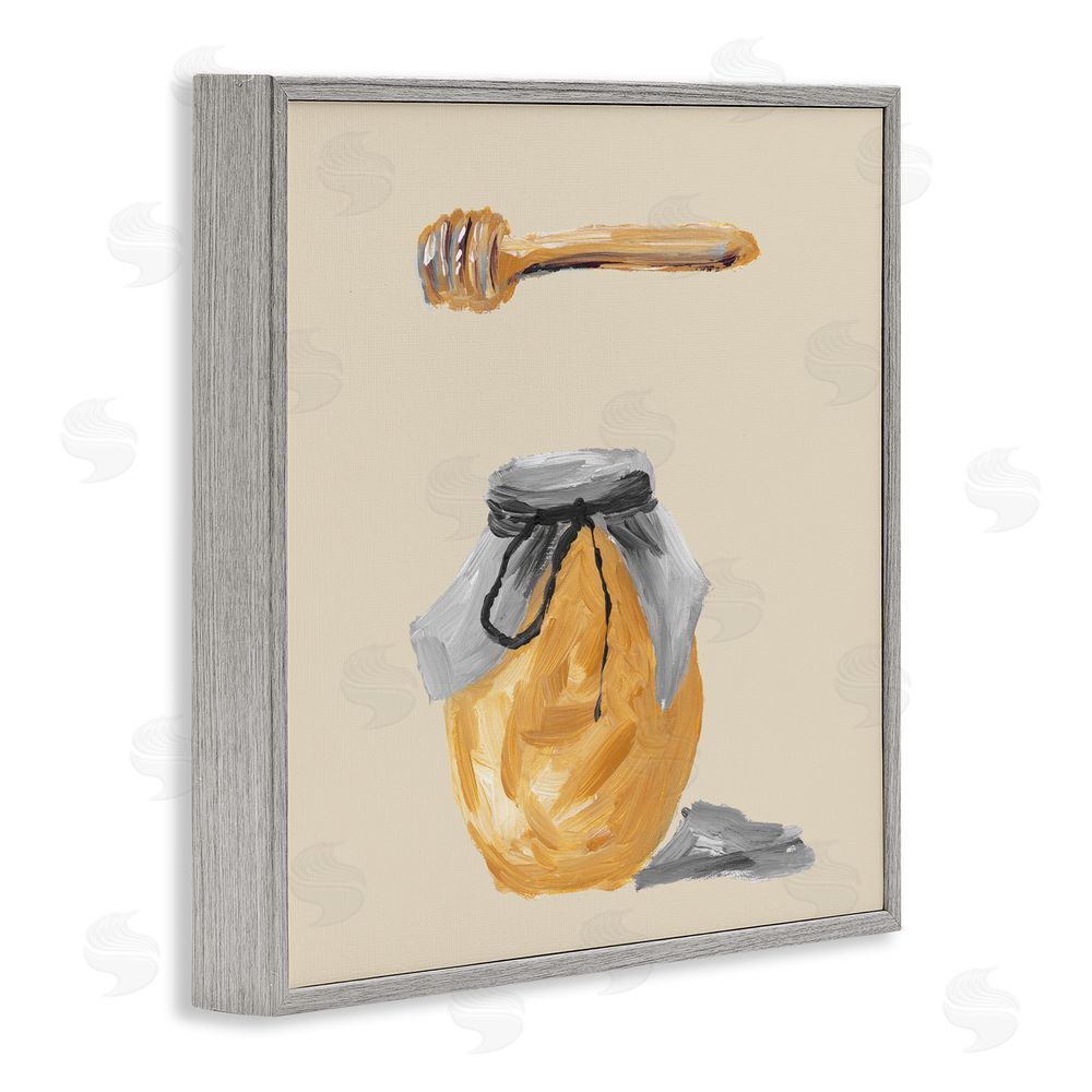 Sundance Graphics Honey Jar over Tan Gray Framed Giclee Wall Art Print