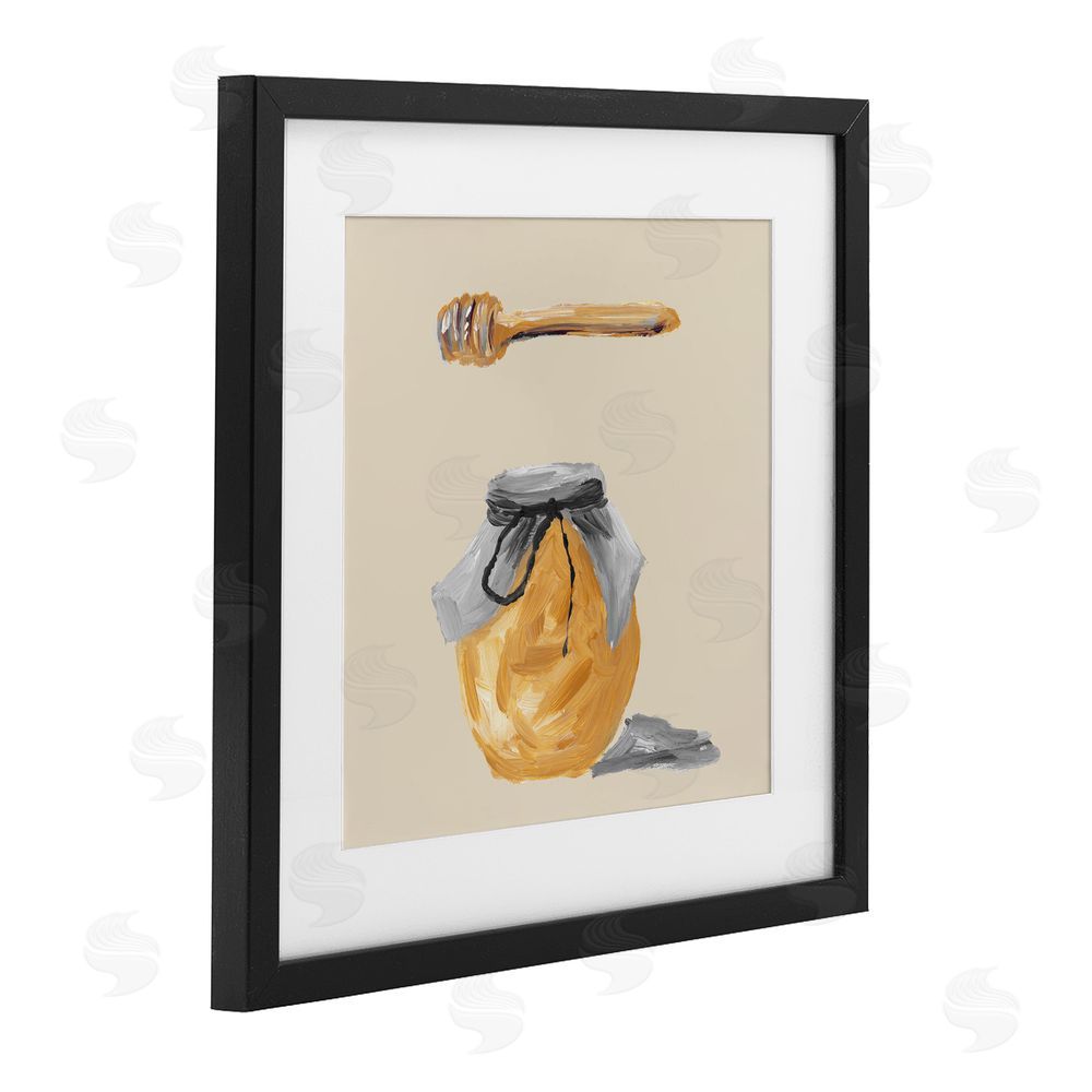 Sundance Graphics Honey Jar over Tan Black Framed Print Under Glass Wall Art