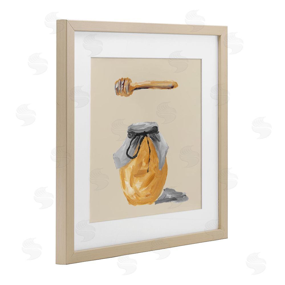 Sundance Graphics Honey Jar over Tan Birch Framed Print Under Glass Wall Art