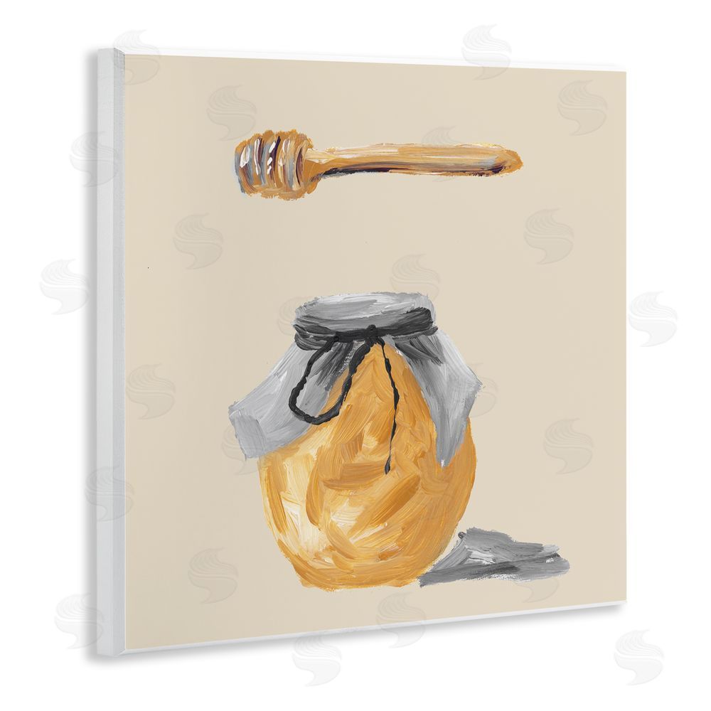 Sundance Graphics Honey Jar over Tan Wall Plaque Printed Art