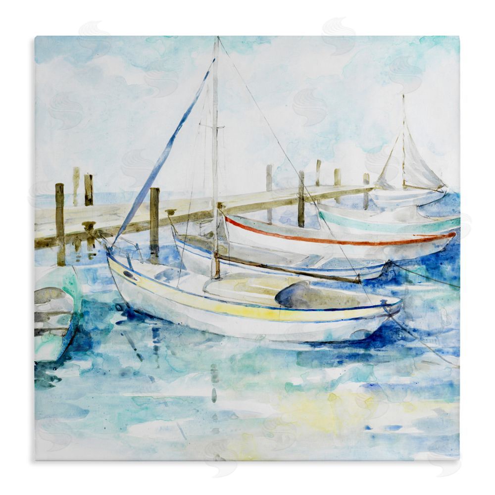Sundance Graphics Docked Sails on Stormy Seas Canvas Wall Art Print