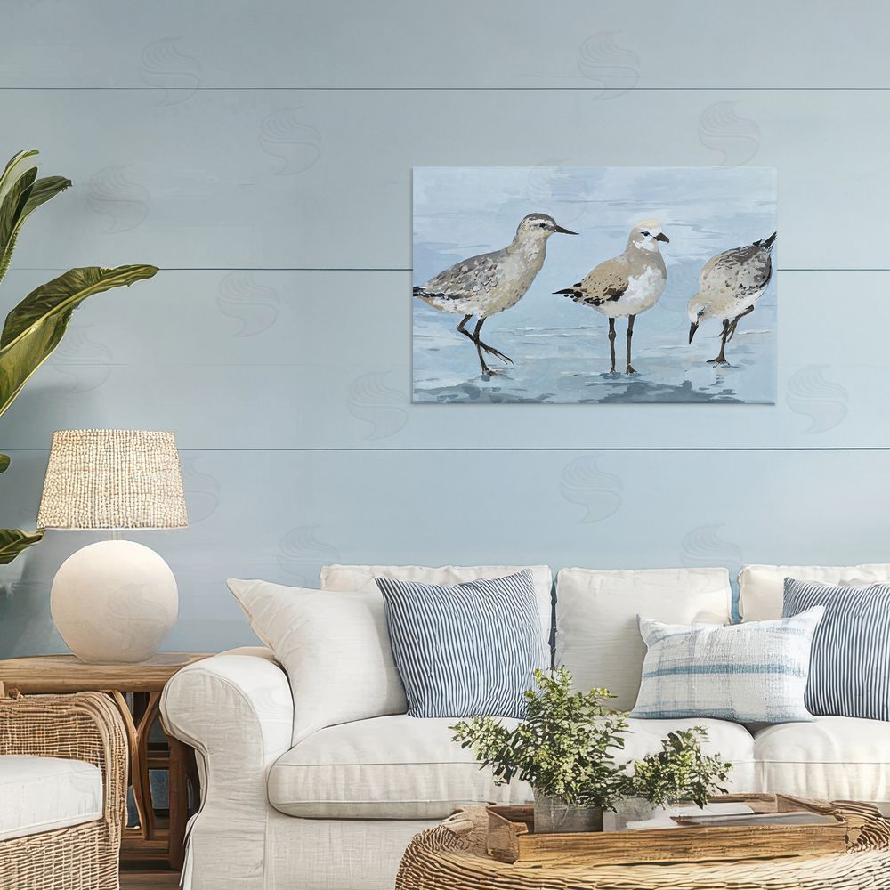 Sundance Graphics Sandpipers Beach Coastal Scene Canvas Wall Art Print in Room