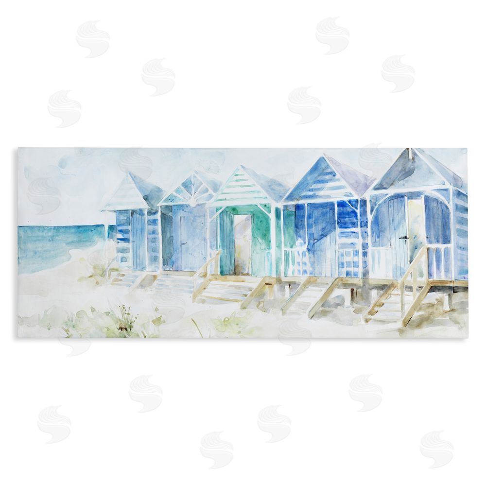 Sundance Graphics Beach Cabins in a Row Canvas Wall Art Print