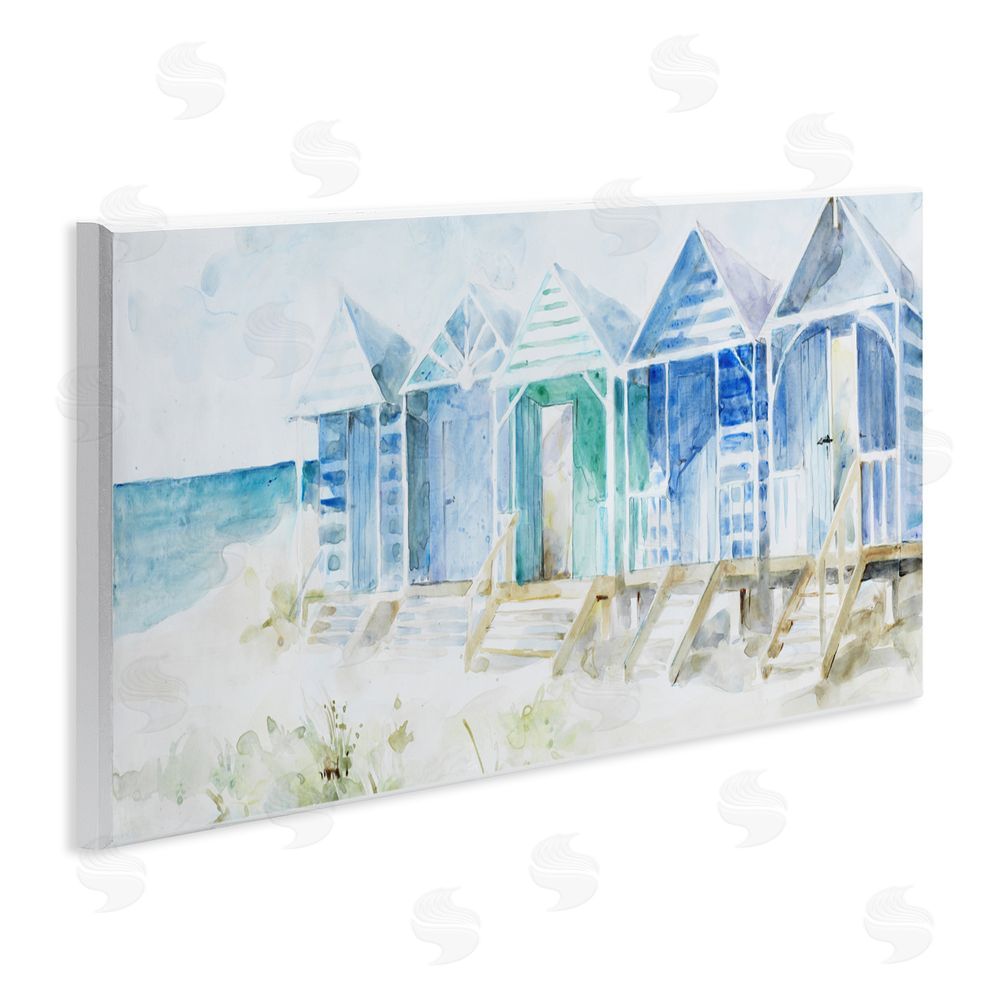 Sundance Graphics Beach Cabins in a Row Wall Plaque Printed Art