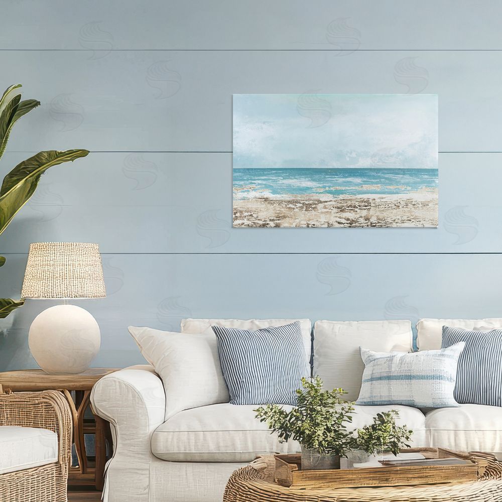 Sundance Graphics Peaceful Mood Coastal Scene Canvas Wall Art Print in Room