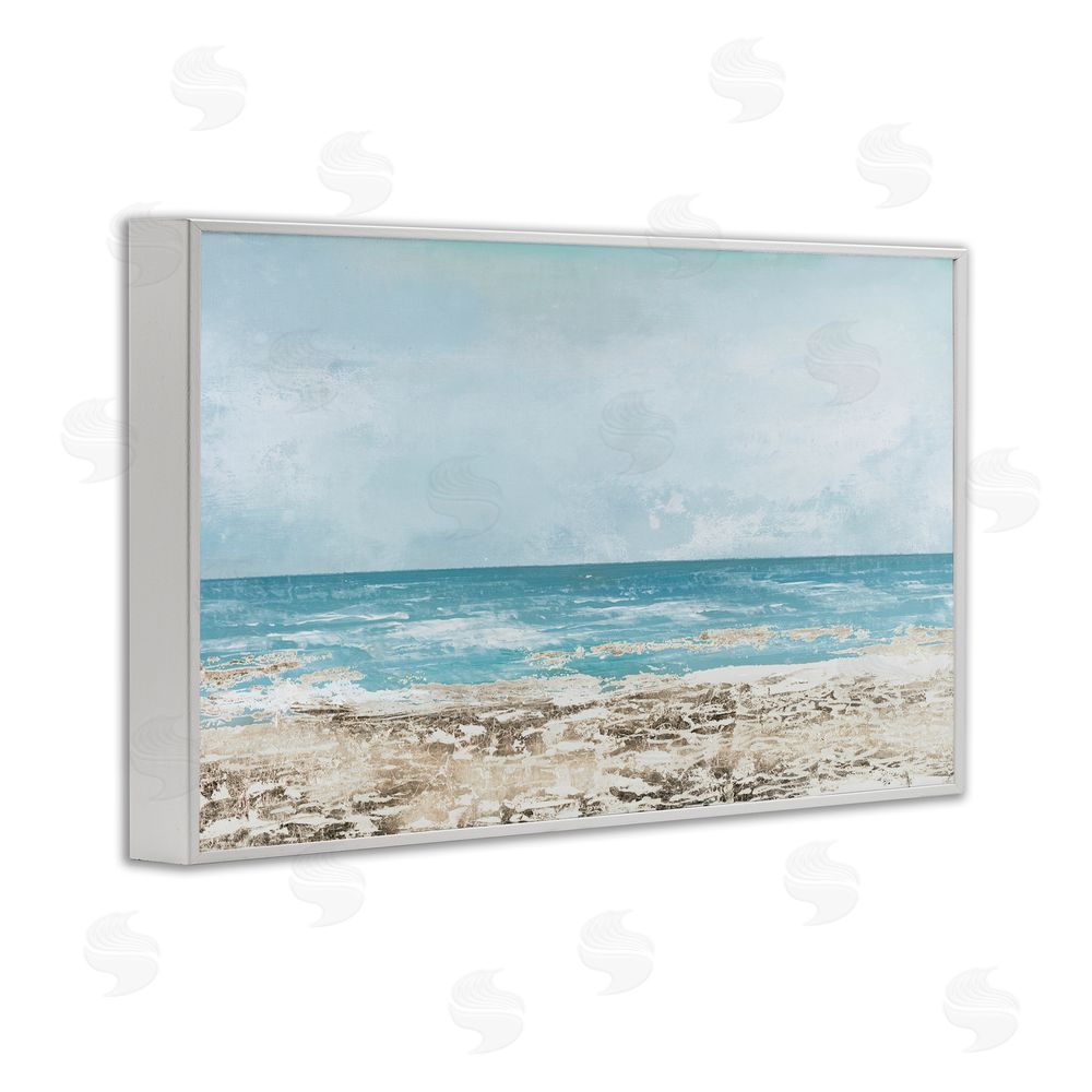 Sundance Graphics Peaceful Mood Coastal Scene White Framed Giclee Wall Art Print