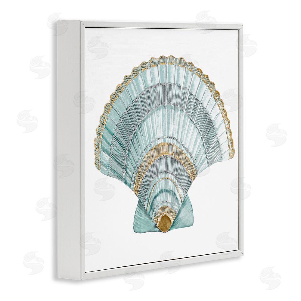 Sundance Graphics Regal Shells Scallop White Framed Giclee Wall Art Print