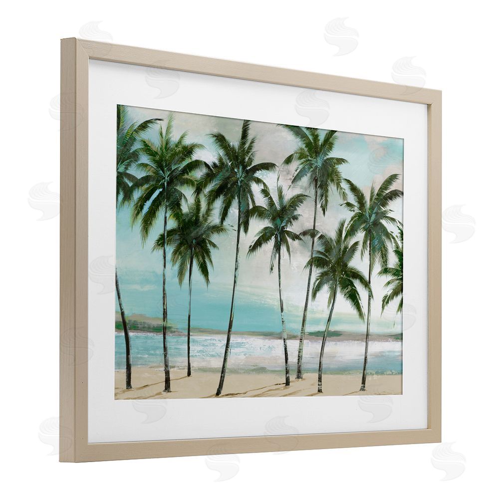 Sundance Graphics Palms in A Row Coastal Birch Framed Print Under Glass Wall Art