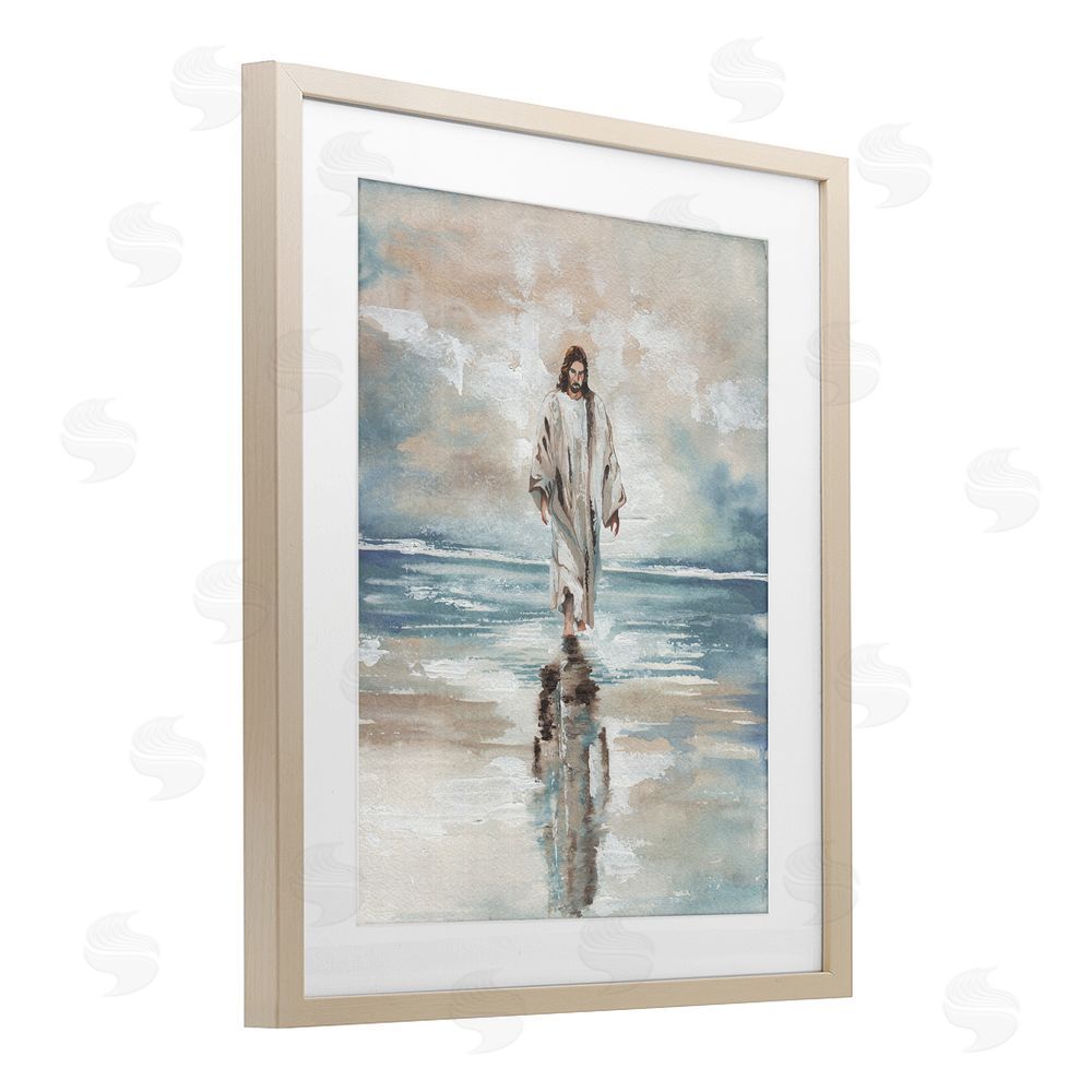 Sundance Graphics Jesus on Water Birch Framed Print Under Glass Wall Art