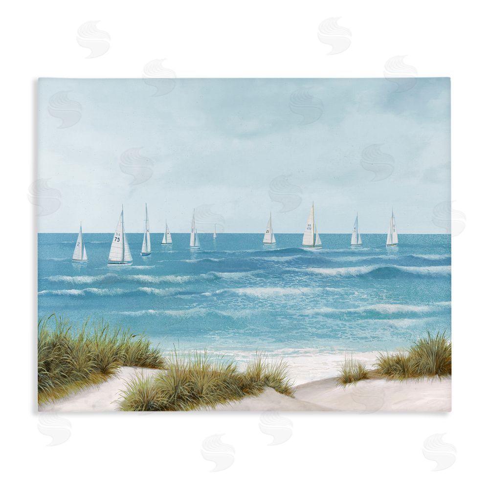 Sundance Graphics Sail Away Seaside Boats Canvas Wall Art Print