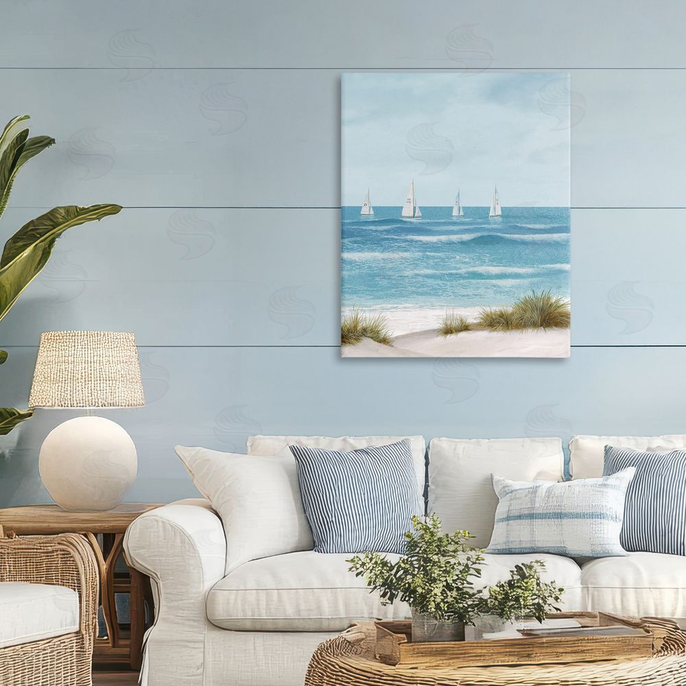 Sundance Graphics Boats Sailing Away Canvas Wall Art Print in Room