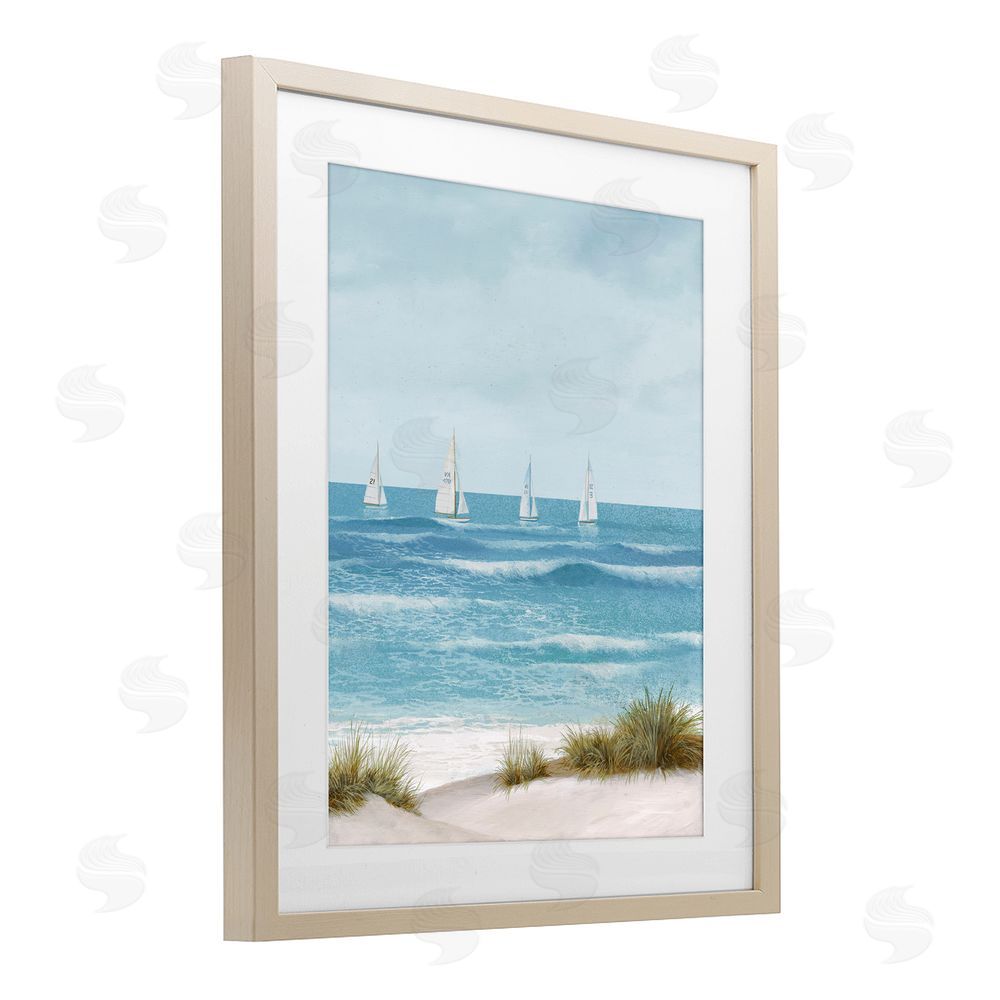 Sundance Graphics Boats Sailing Away Birch Framed Print Under Glass Wall Art