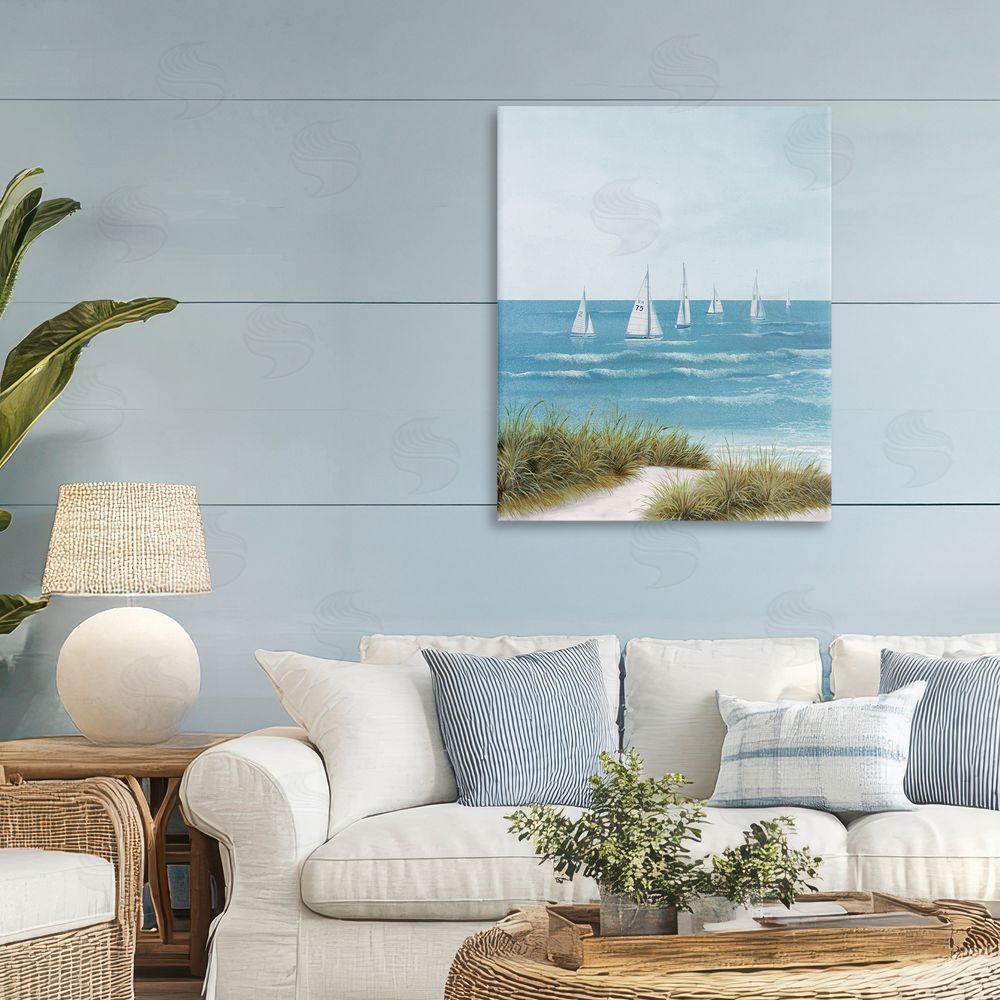 Sundance Graphics Sail Away Beach Seascape Canvas Wall Art Print in Room